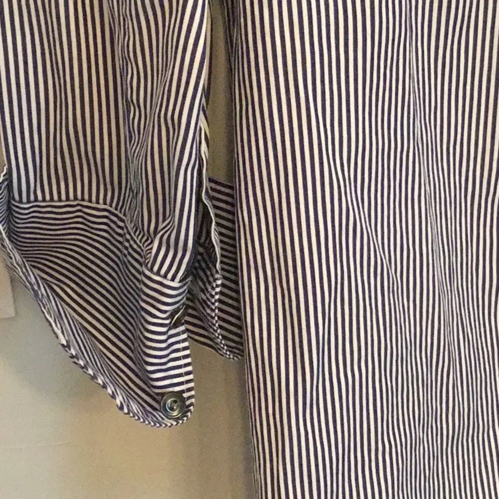 J. Crew Blue and White Pinstripe Button-Down Shirt